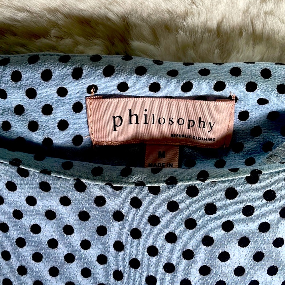 Philosophy blue polkadot blouse size medium - Picture 2 of 2